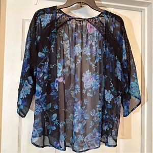 Express kimono blue and black size small
